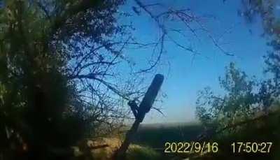 An artillery shell narrowly avoids several members of the Foreign Legion location unknown