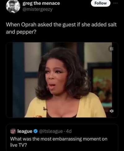 Oprah too nice, Gordon Ramsay would have obliterated her 