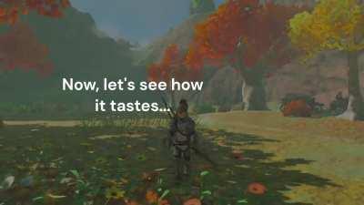 [TOTK] Link drinks the Grimace Shake