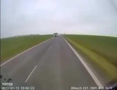 brutal head on with truck