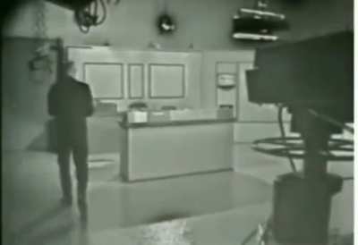 A historical moment when a news station switch from black and white to color TV on air