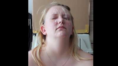 i know my place. always ready to get cum all over my face and tits