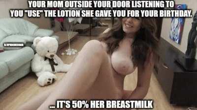 Hearing you moan while using her milk gets her one step closer...