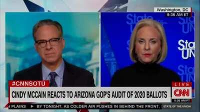 Cindy McCain, widow of Rep. John McCain, appeared on CNN and called the Arizona audit 