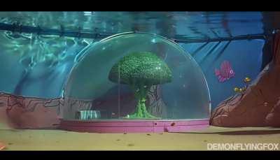 SpongeBob if it was created in the 1950s rendered by AI. 