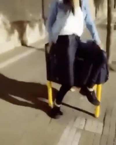 Sitting on a spinning garbage can...