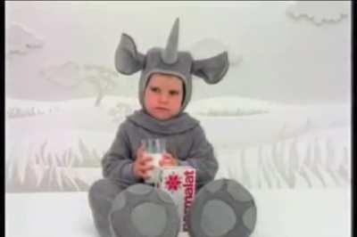 How to make a milk commercial iconic? Simple. Just put baby dressed like animals