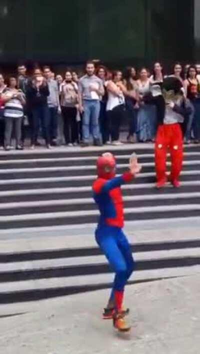 Spider man got moves