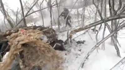 POV of Russian Forces Assaulting Ukrainian Positions and Treating Wounded [Location and Date Unknown]