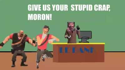 Scout and heavy rob a bank