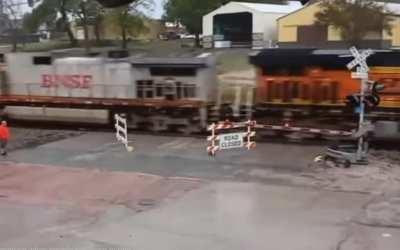 WCGW driving around the road closed signs.