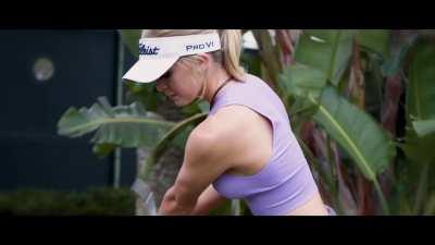 “This shit is going to be so easy” I joke. Our latest scam involves each of us wearing this skinsuit and tricking people into gambling on golf with us… who’d say no?