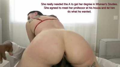 Liberal slut bouncing that ass to make the grade.