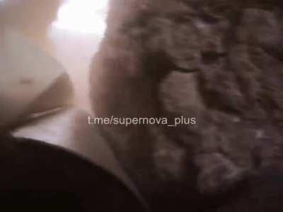 Ukrainian soldiers in a trench get almost a direct hit from TOS-1, this video demonstrates what happens in cases when it doesnt kill you (loss of hearing, nausea, concussion)