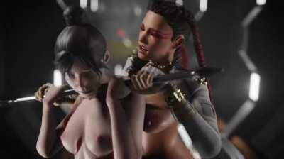 Futa Wraith and by Futa Loba (AmateurSFM) [Apex Legends]