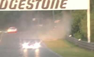 Peter Dumbreck’s Mercedes taking off due to aerodynamic design flaw during 1999 Le Mans 24h