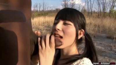 Japanese Girl Tasting A BBC Outdoors In Africa Before Getting Fisted (Decensored)