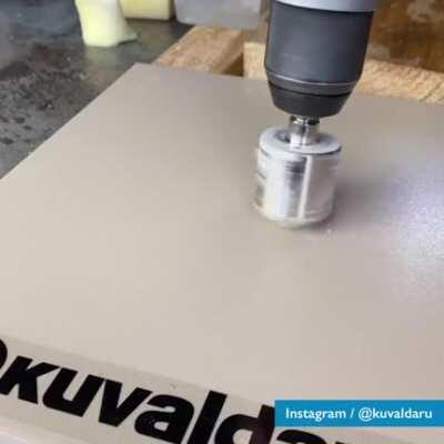 Short gif shows you how to drill larger holes in material without burning or deforming it.