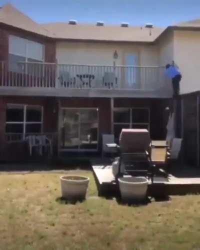 HMB while I climb the balcony