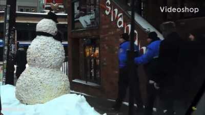 Because an armless snowman is super dangerous.