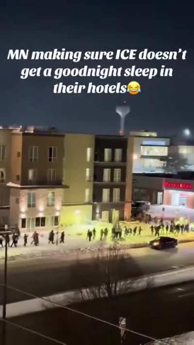People in Minnesota found the hotel ICE is staying in and are making it difficult for them to get a goodnight sleep