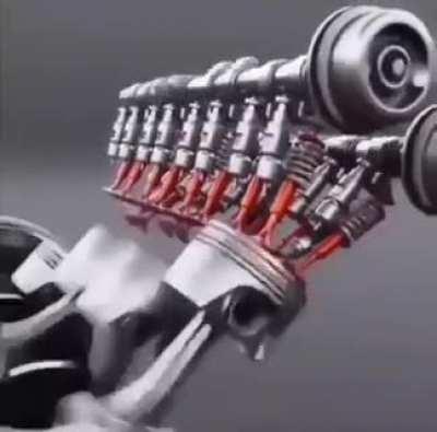 V8 engine animation