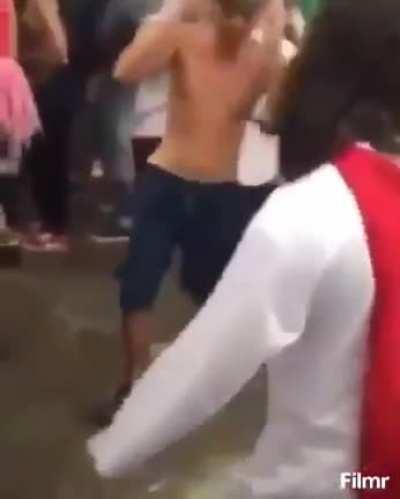 Have you ever seen jesus beating a bald man to the sound of Link Park?