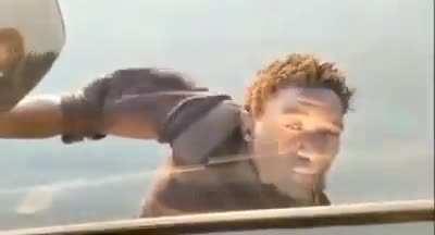 This truck driver decided to drive off while being hijacked