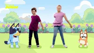 Disney Junior made a video teaching kids to floss, with clips from Bluey
