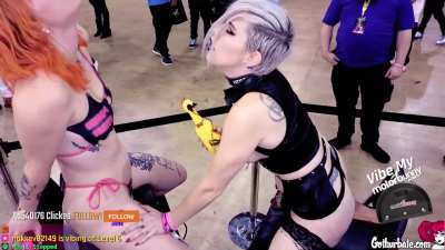 u/CassieSolis and me riding Motorbunnys at EXXXOTICA!