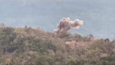 Royal Thai Air Force F-16A/B fighter jet conducted precision airstrikes, bombing Cambodian military positions somewhere on the frontline (December 19th)