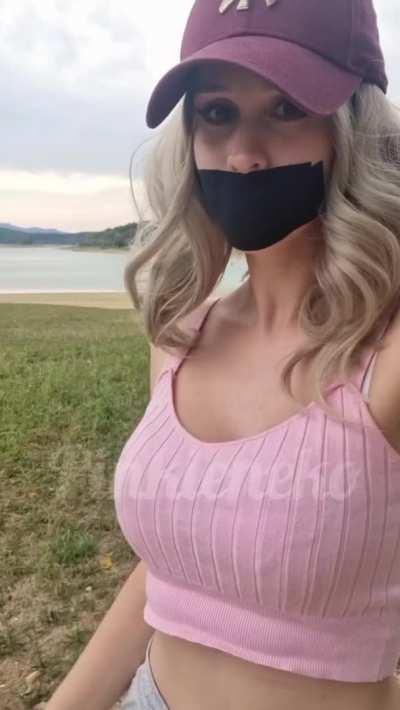 Just a casual tape gagged walk in the fresh air^^