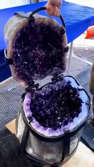 Giant amethyst reveal