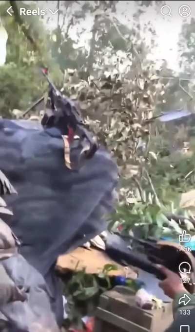 Footage of intense gunfight in Cambodian position against Royal Thai army somewhere in frontline (21 Dec 2025)