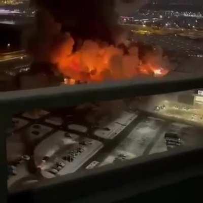 Fire and explosions destroy hardware hypermarket in Moscow, December 9, 2022