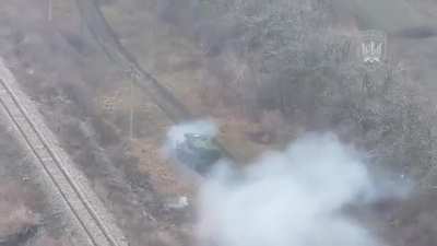 The destruction of an FPV drone by a self-propelled gun installation 2S23 