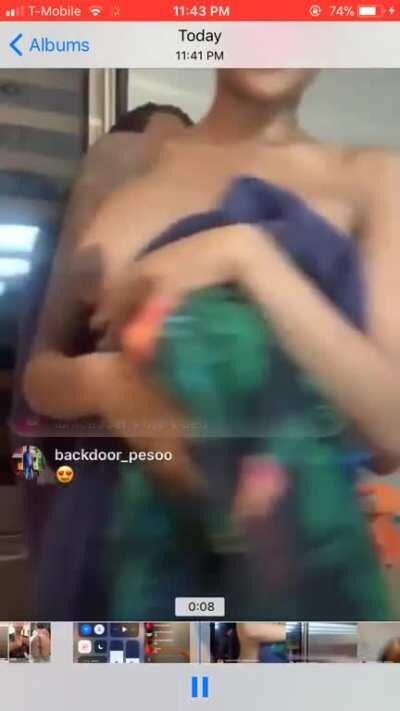 Fuck it I’ve decided to post the only topless video of her on the internet she was on iambadd3r live and got caught lackin since shits been dry enjoy 🐐😂💯
