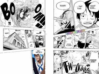 Manga to Anime Edit - Usopp shoots down the Government Flag