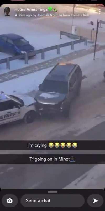 Police chase ends with genius taking out cop cars
