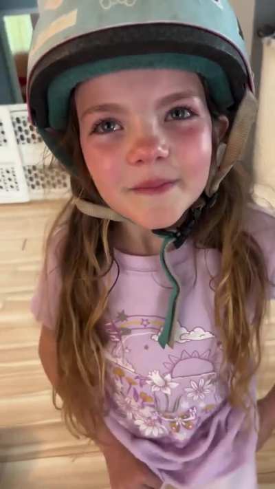 Landing her first kickflip