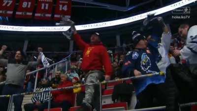 Jaromir Jagr scores his 1099th pro goal, passing Wayne Gretzky for the most in hockey history