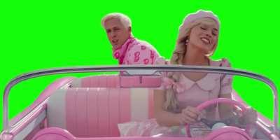 [GREEN SCREEN] Barbie and Ken singing in the car Meme Template - Barbie 2023 movie