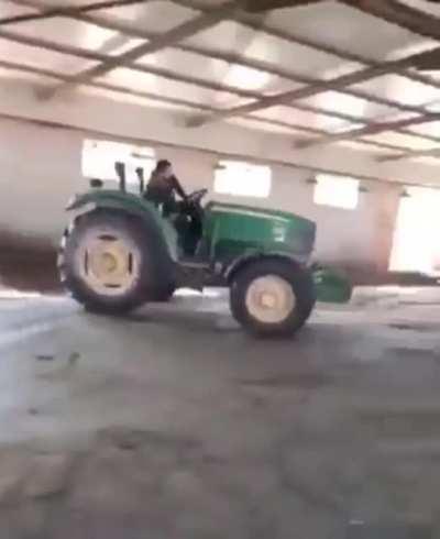 I bet you didn't see a tractor drifting?