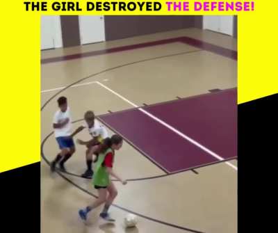 The girl destroyed the defense!