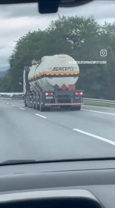 A plane landing in the middle of the road in Brazil