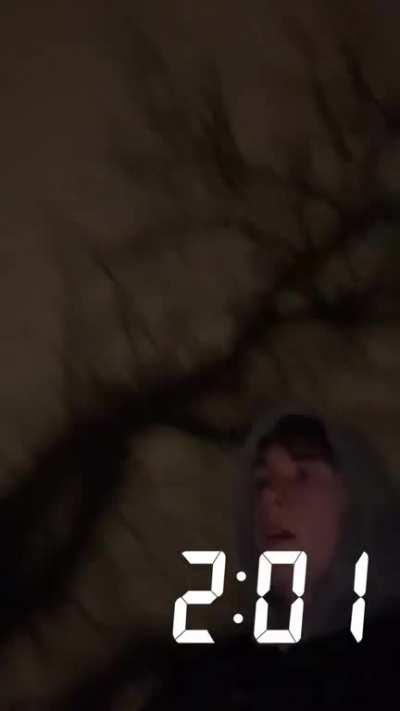 Decided to make a giant snowball at 2 am in our apartment complex’s garden