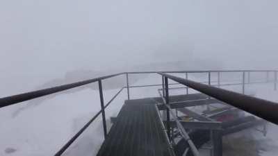 🔥 Moving between buildings during a storm in Antarctica