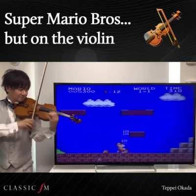 Japanese violinist Teppei Okada plays the Super Mario Bros music and sound effects on the violin