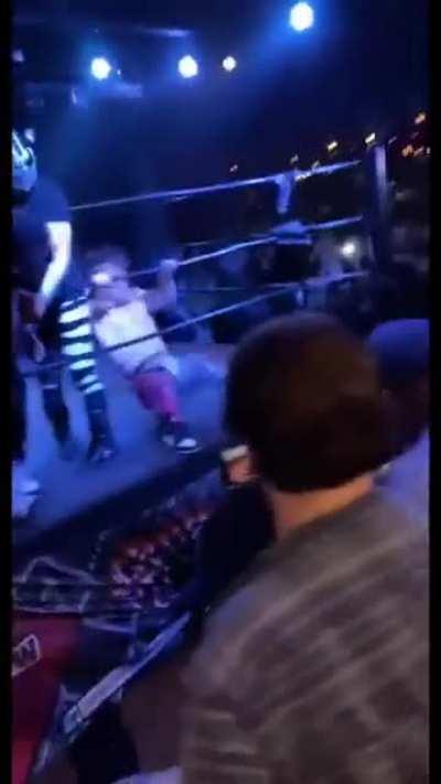 WCGW Jumping into Midget Wrestling Match.