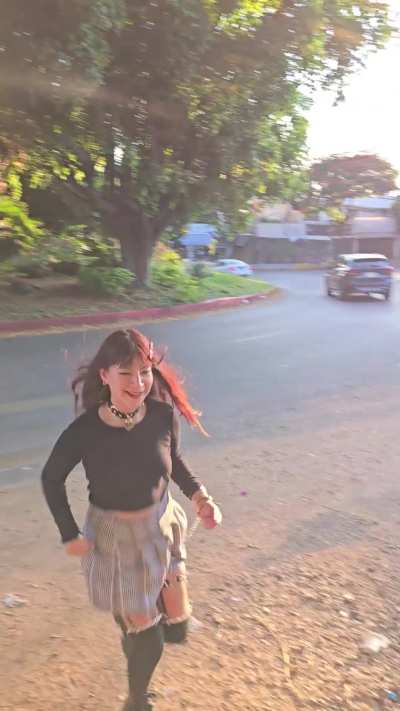 I got dared to cross the street with plug cuffs and a sneaky lush at max speed